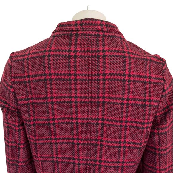 NEW TALBOTS Wool Blend 3 Button Patch Pocket Plaid Blazer in Red & Black SZ 16 - Picture 7 of 12